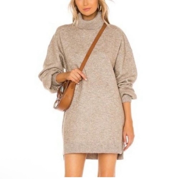 Show Me Your Mumu > Chester Turtleneck Sweater Dress Oatmeal Knit Extra Small - Picture 13 of 13